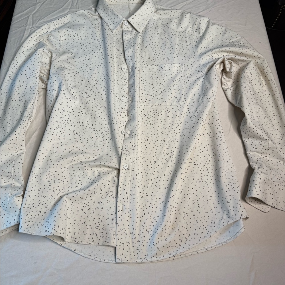 lululemon athletica White Speckled Button Down Shirt